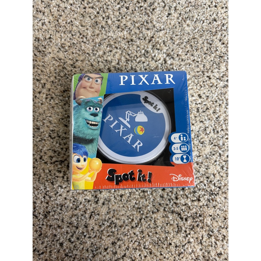 NEW Sealed Disney Pixar SPOT IT! Card Game Tin Ages 4+ Asmodee 2021 30 Cards